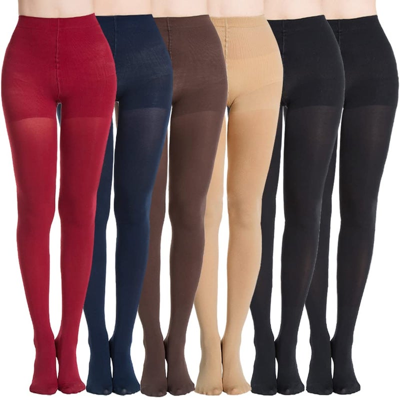 MANZI Women's 6 Pairs Opaque Control-Top Tights with Comfort Stretch 70 Denier Medium - Image 1